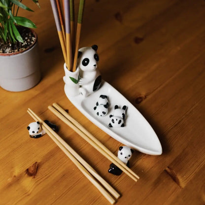 Hand Painted Porcelain Panda Sushi Holder